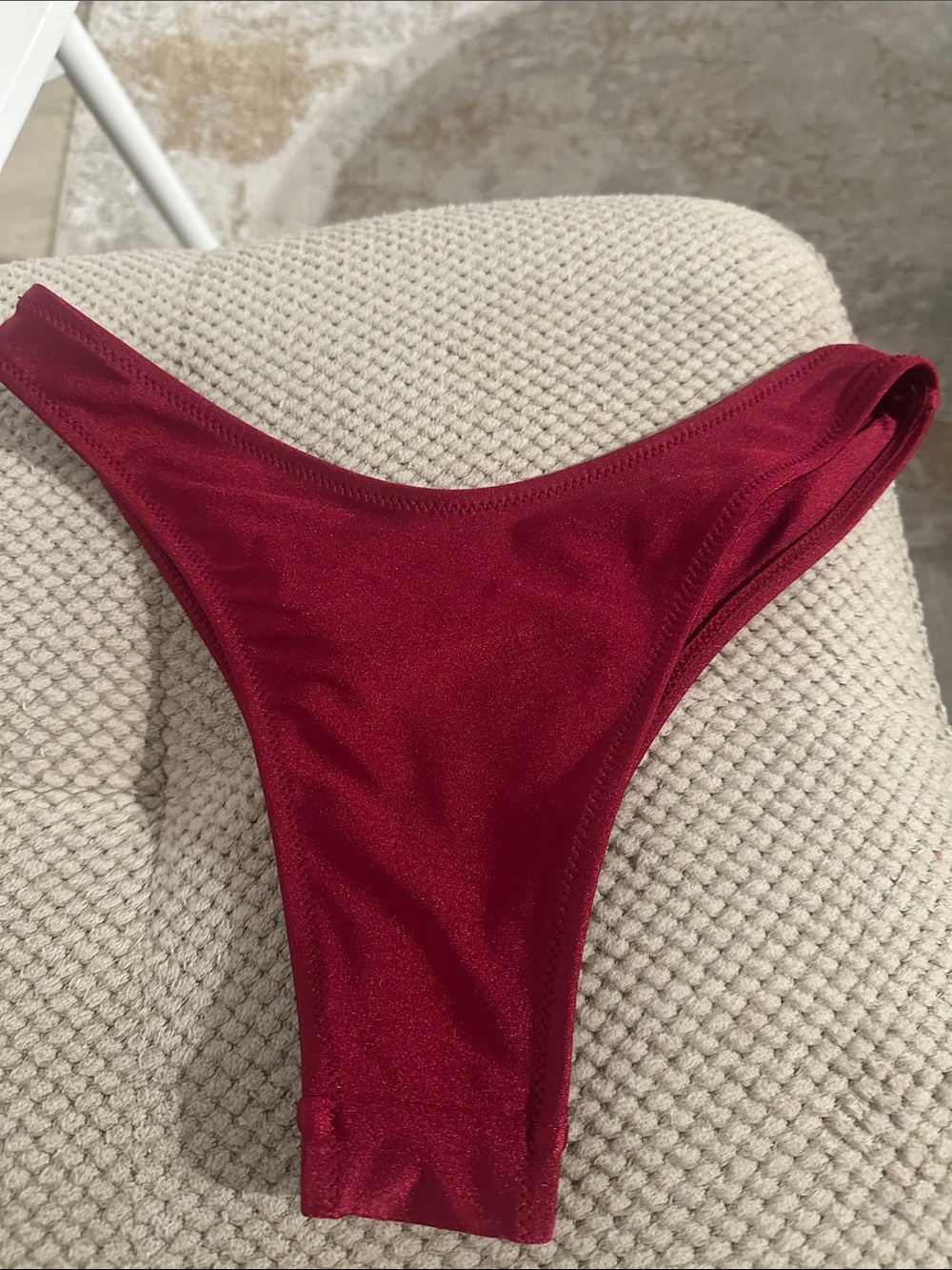 Women’s High-Cut Swim Bottom — Burgundy